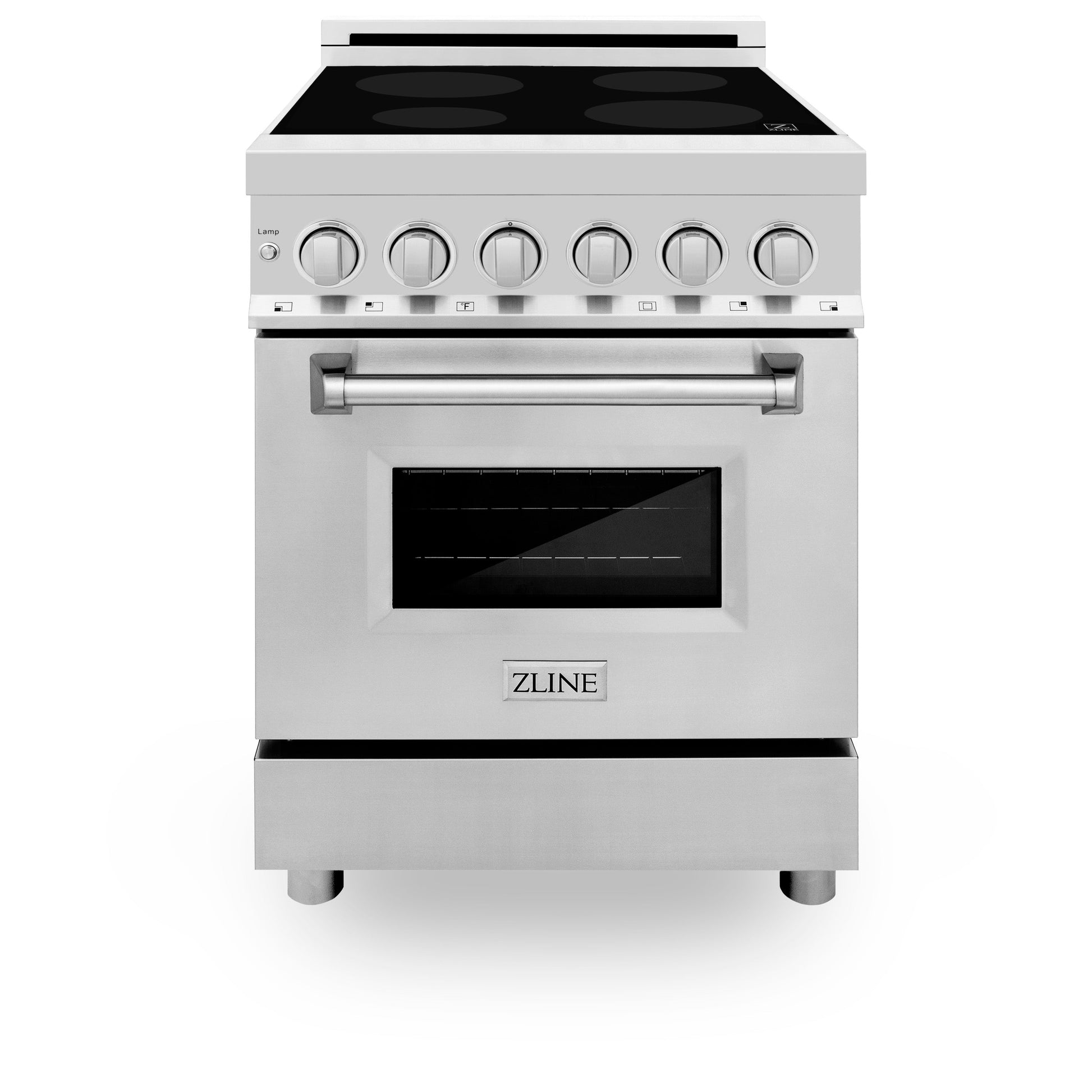 ZLINE 24 in. 2.8 cu. ft. Legacy Induction Range with 4 Element Cooktop and Electric Convection Oven in Stainless Steel, Open Box-Good Condition