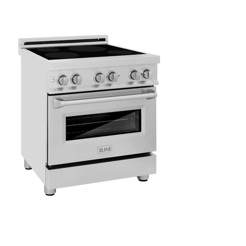 ZLINE 30 in. 4.0 cu. ft. Legacy Induction Range with 4 Element Cooktop and Electric Convection Oven in Stainless Steel, Open Box-Good Condition