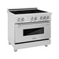 ZLINE 36 in. 4.6 cu. ft. Legacy Induction Range with 5 Element Cooktop and Electric Convection Oven in Stainless Steel, Open Box-Great Condition
