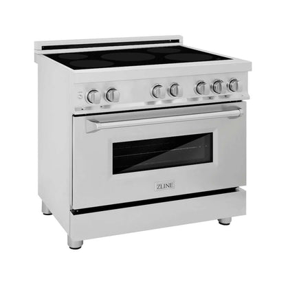 ZLINE 36 in. 4.6 cu. ft. Legacy Induction Range with 5 Element Cooktop and Electric Convection Oven in Stainless Steel, Open Box-Good Condition