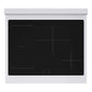 ZLINE 30 in. 4.2 cu. ft. Paramount Induction Range with 4 Element Cooktop and Electric Convection Oven in Stainless Steel with Black Matte Door (SINR-BLM-30) top-down, above cooktop.