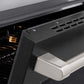 ZLINE 36 in. 5.2 cu. ft. Paramount Induction Range with 5 Element Cooktop and Electric Convection Oven in Stainless Steel with Black Matte Door (SINR-BLM-36) oven door slightly open showing handle detail.