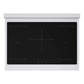 ZLINE 36 in. 5.2 cu. ft. Paramount Induction Range with 5 Element Cooktop and Electric Convection Oven in Stainless Steel with White Matte Door (SINR-WM-36) top-down, above cooktop.