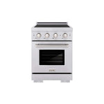 ZLINE 24 in. 3.2 cu. ft. Paramount Induction Range with 3 Element Cooktop and Electric Convection Oven in Stainless Steel (SINR24) main image.