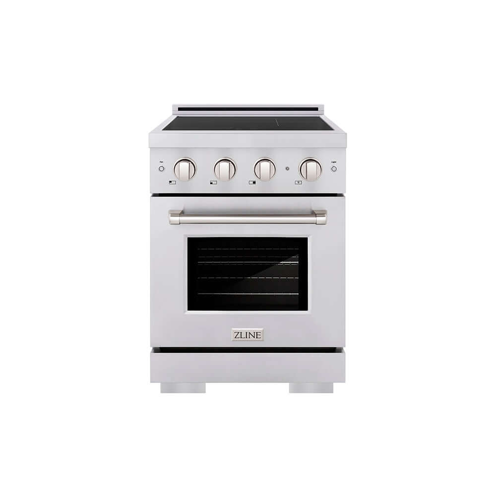 ZLINE 24 in. 3.2 cu. ft. Paramount Induction Range with 3 Element Cooktop and Electric Convection Oven in Stainless Steel (SINR24) main image.