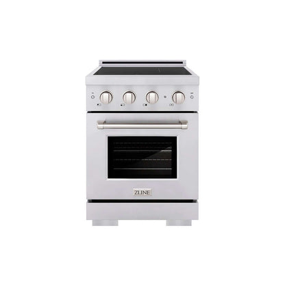 ZLINE 24 in. 3.2 cu. ft. Paramount Induction Range with 3 Element Cooktop and Electric Convection Oven in Stainless Steel (SINR24) main image.