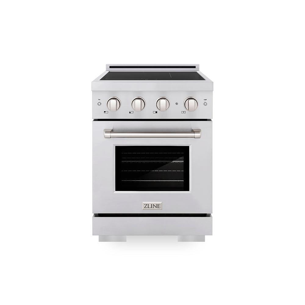 ZLINE 24 in. 3.2 cu. ft. Paramount Induction Range with 3 Element Cooktop and Electric Convection Oven in Stainless Steel, Open Box-Great Condition main image.