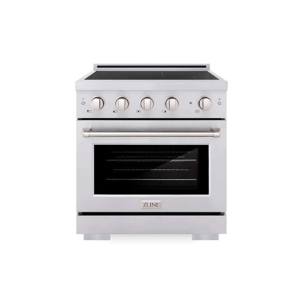 ZLINE 30 in. 4.2 cu. ft. Paramount Induction Range with 4 Element Cooktop and Electric Convection Oven in Stainless Steel (SINR30) main image.