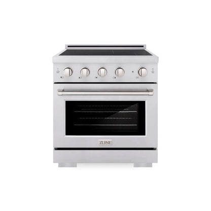 ZLINE 30 in. 4.2 cu. ft. Paramount Induction Range with 4 Element Cooktop and Electric Convection Oven in Stainless Steel (SINR30) main image.