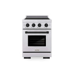 ZLINE Autograph Edition 24 in. 3.2 cu. ft. Paramount Induction Range with 3 Element Cooktop and Electric Convection Oven in Stainless Steel with Matte Black Accents (SINRZ-24-MB) main image.