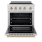 ZLINE Autograph Edition 30 in. 4.2 cu. ft. Paramount Induction Range with 4 Element Cooktop and Electric Convection Oven in Stainless Steel with Champagne Bronze Accents, Open Box-Good Condition