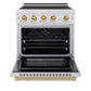 ZLINE Autograph Edition 30 in. 4.2 cu. ft. Paramount Induction Range with 4 Element Cooktop and Electric Convection Oven in Stainless Steel with Champagne Bronze Accents, Open Box-Great Condition