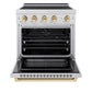 ZLINE Autograph Edition 30 in. 4.2 cu. ft. Paramount Induction Range with 4 Element Cooktop and Electric Convection Oven in Stainless Steel with Polished Gold Accents, Open Box-Great Condition