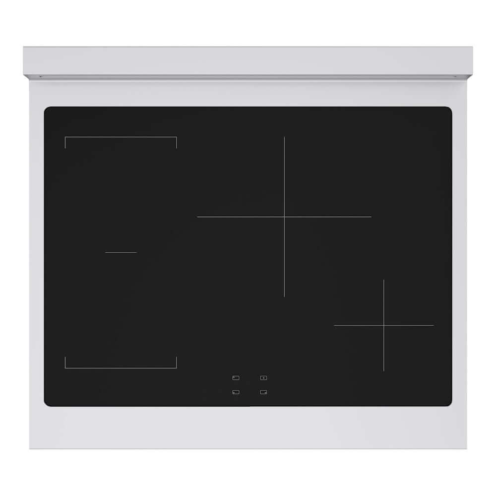 ZLINE Autograph Edition 30 in. 4.2 cu. ft. Paramount Induction Range with 4 Element Cooktop and Electric Convection Oven in Stainless Steel with Polished Gold Accents (SINRZ-30-G) top-down, above cooktop.