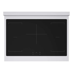 ZLINE Autograph Edition 36 in. 5.2 cu. ft. Paramount Induction Range with 5 Element Cooktop and Electric Convection Oven in Stainless Steel with Polished Gold Accents (SINRZ-36-G) top-down, above cooktop.