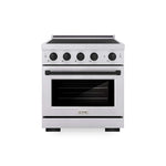 ZLINE Autograph Edition 30 in. 4.2 cu. ft. Paramount Induction Range with 4 Element Cooktop and Electric Convection Oven in Stainless Steel with Matte Black Accents (SINRZ-30-MB) main image.
