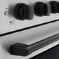 ZLINE Autograph Edition 30 in. 4.2 cu. ft. Paramount Induction Range with 4 Element Cooktop and Electric Convection Oven in Stainless Steel with Matte Black Accents (SINRZ-30-MB) close-up of oven and cooktop knob controls.