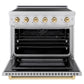 ZLINE Autograph Edition 36 in. 5.2 cu. ft. Paramount Induction Range with 5 Element Cooktop and Electric Convection Oven in Stainless Steel with Polished Gold Accents, Open Box-Good Condition
