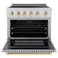 ZLINE Autograph Edition 36 in. 5.2 cu. ft. Paramount Induction Range with 5 Element Cooktop and Electric Convection Oven in Stainless Steel with Polished Gold Accents, Open Box-Great Condition
