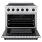 ZLINE Autograph Edition 36 in. 5.2 cu. ft. Paramount Induction Range with 5 Element Cooktop and Electric Convection Oven in Stainless Steel with Matte Black Accents, Open Box-Good Condition