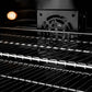 ZLINE Autograph Edition 36 in. 5.2 cu. ft. Paramount Induction Range with 5 Element Cooktop and Electric Convection Oven in Stainless Steel with Black Matte Door and Polished Gold Accents (SINRZ-BLM-36-G) convection fan and lighting inside oven.