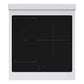 ZLINE Autograph Edition 24 in. 3.2 cu. ft. Paramount Induction Range with 3 Element Cooktop and Electric Convection Oven in Stainless Steel with White Matte Door and Matte Black Accents (SINRZ-WM-24-MB) top-down, above cooktop.