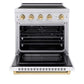 ZLINE Autograph Edition 30 in. 4.2 cu. ft. Paramount Induction Range with 4 Element Cooktop and Electric Convection Oven in Stainless Steel with White Matte Door and Polished Gold Accents, Open Box-Good Condition