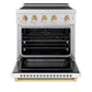 ZLINE Autograph Edition 30 in. 4.2 cu. ft. Paramount Induction Range with 4 Element Cooktop and Electric Convection Oven in Stainless Steel with White Matte Door and Polished Gold Accents, Open Box-Great Condition