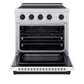 ZLINE Autograph Edition 30 in. 4.2 cu. ft. Paramount Induction Range with 4 Element Cooktop and Electric Convection Oven in Stainless Steel with White Matte Door and Matte Black Accents, Open Box-Good Condition