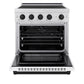 ZLINE Autograph Edition 30 in. 4.2 cu. ft. Paramount Induction Range with 4 Element Cooktop and Electric Convection Oven in Stainless Steel with White Matte Door and Matte Black Accents, Open Box-Great Condition