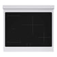ZLINE Autograph Edition 30 in. 4.2 cu. ft. Paramount Induction Range with 4 Element Cooktop and Electric Convection Oven in Stainless Steel with White Matte Door and Matte Black Accents (SINRZ-WM-30-MB) top-down, above cooktop.