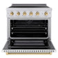 ZLINE Autograph Edition 36 in. 5.2 cu. ft. Paramount Induction Range with 5 Element Cooktop and Electric Convection Oven in Stainless Steel with White Matte Door and Polished Gold Accents, Open Box-Good Condition