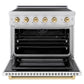 ZLINE Autograph Edition 36 in. 5.2 cu. ft. Paramount Induction Range with 5 Element Cooktop and Electric Convection Oven in Stainless Steel with White Matte Door and Polished Gold Accents, Open Box-Great Condition