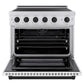 ZLINE Autograph Edition 36 in. 5.2 cu. ft. Paramount Induction Range with 5 Element Cooktop and Electric Convection Oven in Stainless Steel with White Matte Door and Matte Black Accents, Open Box-Good Condition