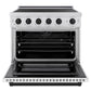 ZLINE Autograph Edition 36 in. 5.2 cu. ft. Paramount Induction Range with 5 Element Cooktop and Electric Convection Oven in Stainless Steel with White Matte Door and Matte Black Accents, Open Box-Great Condition