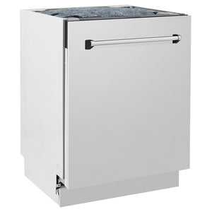 ZLINE 24 in. Tallac Series 3rd Rack Dishwasher with Auto Door Open Drying, 51dBa, Stainless Steel Panel (DWV-304-24)