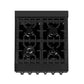 ZLINE 24 in. 2.8 cu. ft. Legacy Dual Fuel Range with 4 Burner Gas Cooktop and Electric Convection Oven in Black Stainless Steel, Open Box-Good Condition