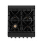 ZLINE 24 in. 2.8 cu. ft. Legacy Dual Fuel Range with 4 Burner Gas Cooktop and Electric Convection Oven in Black Stainless Steel, Open Box-Great Condition