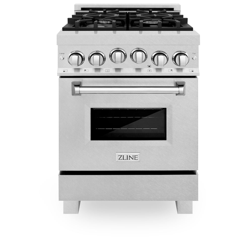 ZLINE 24 in. 2.8 cu. ft. Range with Gas Stove and Gas Oven in Fingerprint Resistant Stainless Steel (RGS-SN-24)