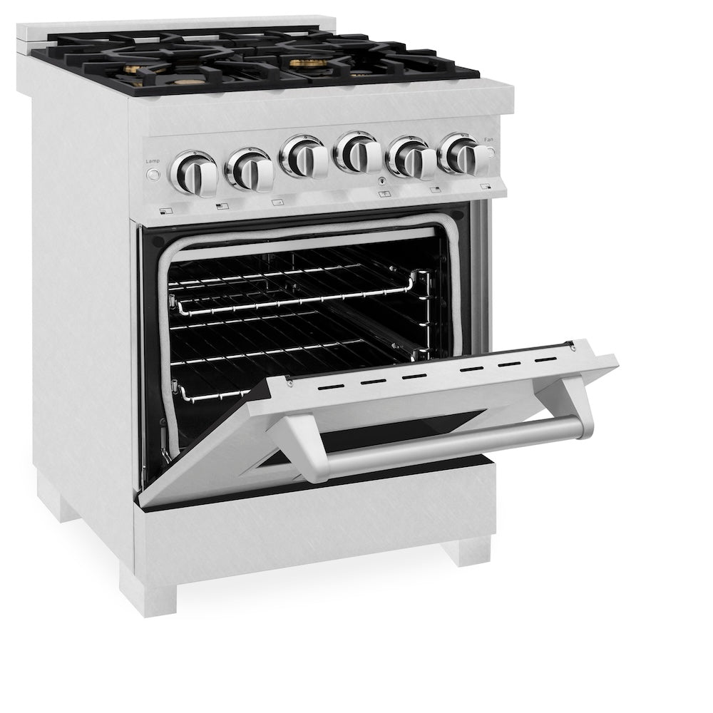 ZLINE 24 in. 2.8 cu. ft. Range with Gas Stove and Gas Oven in Fingerprint Resistant Stainless Steel with Brass Burners (RGS-SN-BR-24)