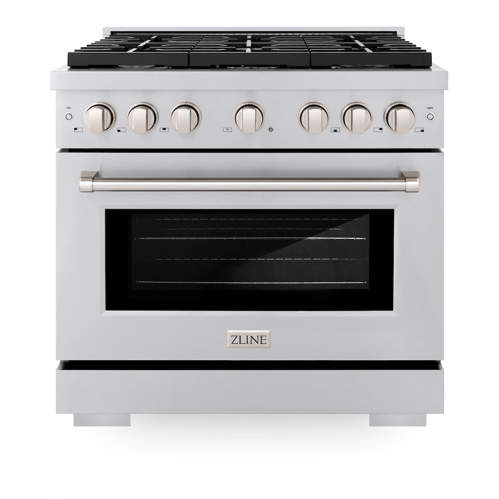 ZLINE 36 in. 5.2 cu. ft. Paramount Gas Range with 6 Burner Cooktop and Convection Gas Oven in Stainless Steel, Open Box-Excellent Condition