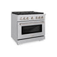 ZLINE 36 in. 5.2 cu. ft. Paramount Gas Range with 6 Burner Cooktop and Convection Gas Oven in Stainless Steel, Open Box-Excellent Condition