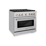 ZLINE 36 in. 5.2 cu. ft. Paramount Gas Range with 6 Burner Cooktop and Convection Gas Oven in Stainless Steel, Open Box-Good Condition