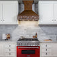 ZLINE 36 in. 4.6 cu. ft. Legacy Dual Fuel Range with 6 Burner Gas Cooktop and Electric Convection Oven in Stainless Steel and Red Gloss Door (RA-RG-36) in a luxury kitchen.