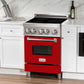 ZLINE 24 in. 2.8 cu. ft. Legacy Induction Range with 4 Element Cooktop and Electric Oven in Stainless Steel and Red Gloss Door, Open Box-Good Condition
