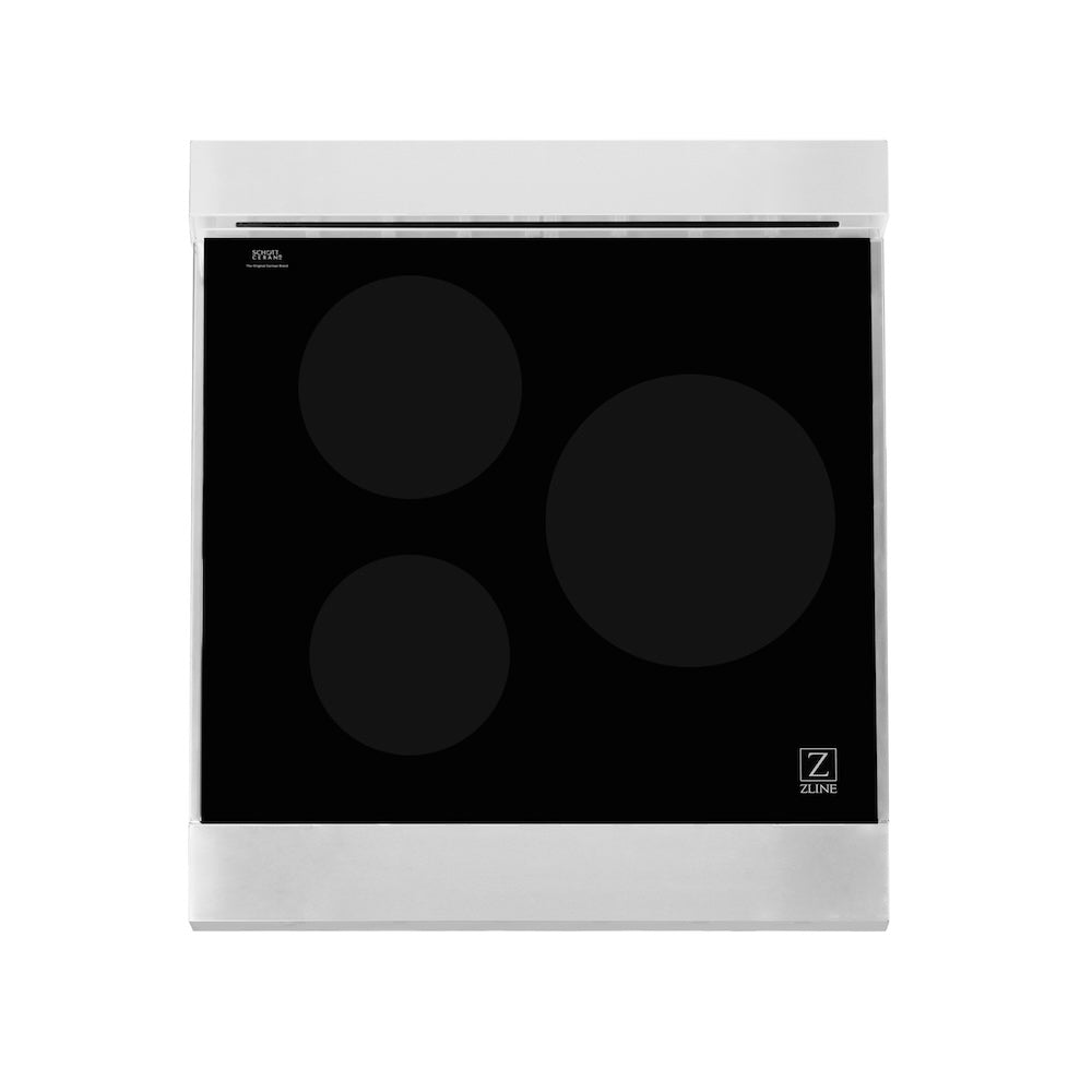 ZLINE 24 in. 2.8 cu. ft. Legacy Induction Range with 4 Element Cooktop and Electric Oven in Stainless Steel and Red Gloss Door, Open Box-Good Condition