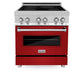ZLINE 30 in. 4.0 cu. ft. Legacy Induction Range with 4 Element Cooktop and Electric Oven in Stainless Steel and Red Gloss Door, Open Box-Great Condition