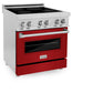 ZLINE 30 in. 4.0 cu. ft. Legacy Induction Range with 4 Element Cooktop and Electric Oven in Stainless Steel and Red Gloss Door, Open Box-Good Condition
