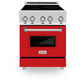 ZLINE 24 in. 2.8 cu. ft. Legacy Induction Range with 4 Element Cooktop and Electric Oven in Stainless Steel and Red Matte Door, Open Box-Good Condition