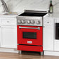 ZLINE 24 in. 2.8 cu. ft. Legacy Induction Range with 4 Element Cooktop and Electric Oven in Stainless Steel and Red Matte Door, Open Box-Good Condition